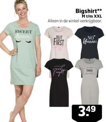 Trekpleister Bigshirt** aanbieding