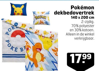 Trekpleister Pokémon dekbedovertrek aanbieding