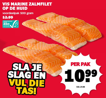 MCD Supermarkt Vis marine zalmfilet op de huid aanbieding