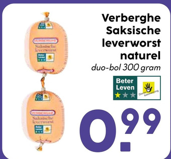 MCD Supermarkt Verberghe saksische leverworst naturel aanbieding
