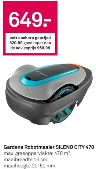 Karwei Gardena robotmaaier sileno city 470 max. grasoppervlakte: 470 m², maaibreedte: 16 cm, aanbieding