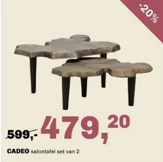 Trendhopper Cadeo salontafel set van 2 aanbieding