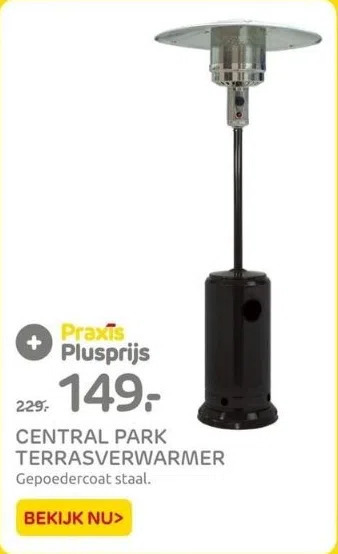 Praxis Central park terrasverwarmer aanbieding