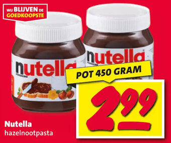 Nettorama Nutella hazelnootpasta pot 450 gram aanbieding