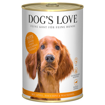 Zooplus 6x 400g dog's love adult kalkoen hondenvoer nat aanbieding