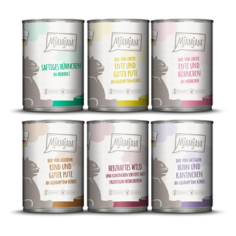 Zooplus 6x400g mixpack mjamjam mix 2 (6 soorten) nat kattenvoer aanbieding