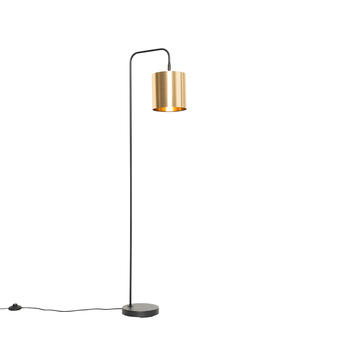 Lampenlicht.nl Moderne vloerlamp zwart met goud - lofty aanbieding