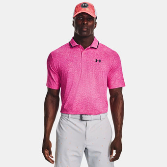 Under Armour Herenpolo under armour iso-chill roze shock / midnight marineblauw xxl aanbieding