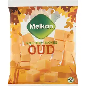 Dekamarkt Melkan goudse kaasblokjes oud 48+ aanbieding