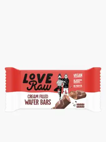 Flink Loveraw cream filled wafer bars chocolate vegan 43g aanbieding