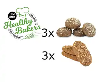 De Online Drogist Healthy bakers low carb pakket 1 - 12 bolletjes en 9 pistolets - 6 stuks aanbieding