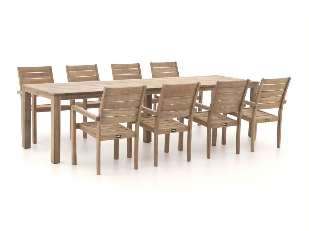 Kees Smit Rough-s 300cm dining tuinset 9-delig stapelbaar - laagste prijsgarantie! aanbieding