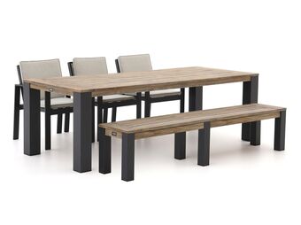 Kees Smit Bellagio vezzano/rough-x 240cm dining tuinset met bank 5-delig - laagste prijsgarantie! aanbieding