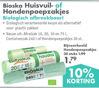 Gezond & Wel Bioska huisvuil- of hondenpoepzakjes aanbieding