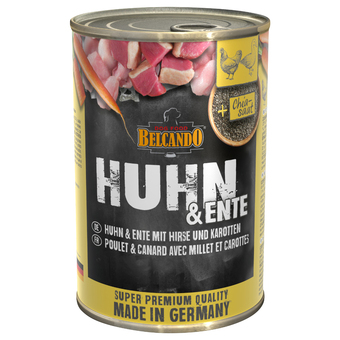 Zooplus 6 x 400 g belcando super premium kip & eend met gierst & wortelen hondenvoer aanbieding