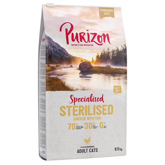 Zooplus 2x6,5kg adult sterilised kip & vis purizon kattenvoer aanbieding