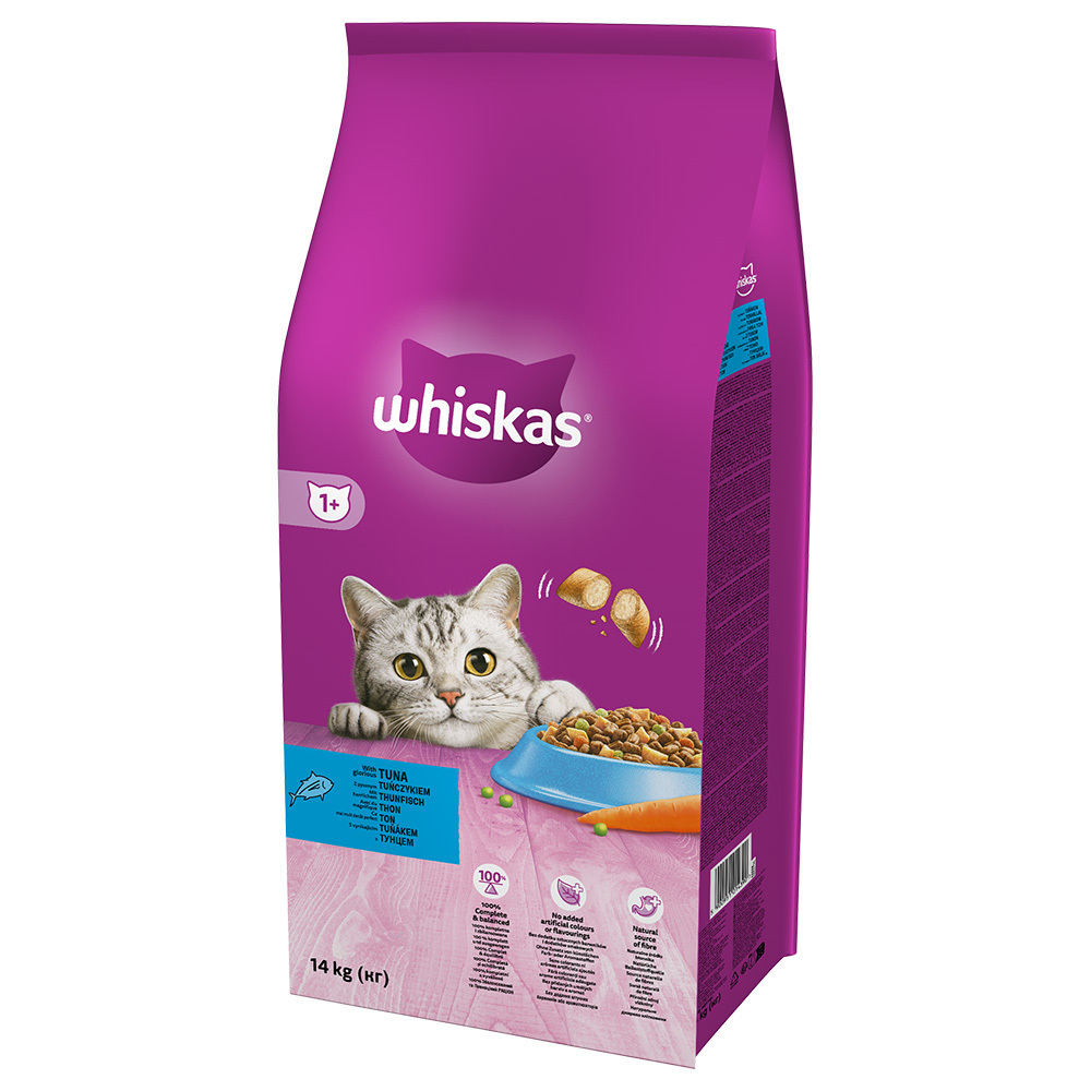 14kg 1+ tonijn whiskas kattenvoer aanbieding bij Zooplus