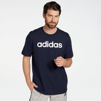 Perry Sport Adidas essentials single jersey linear shirt blauw heren aanbieding