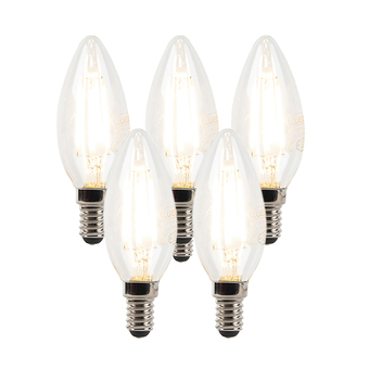 Lampenlicht.nl Set van 5 e14 dimbare led kaarslampen b35 helder 3w 250 lm 2700k aanbieding