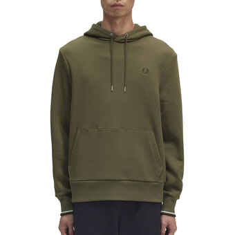 Plutosport Fred perry tipped hoodie heren aanbieding