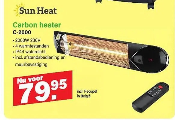 Carbon heater c-2000 aanbieding bij Van Cranenbroek