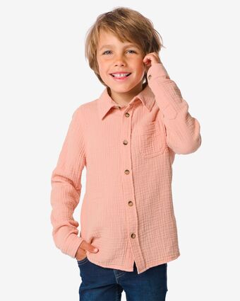 HEMA Hema kinder overhemd mousseline (roze) aanbieding