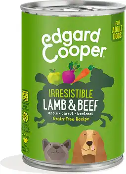 Intratuin Edgard & cooper hondenvoer lam en rund adult 400 g aanbieding