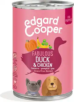 Intratuin Edgard & cooper hondenvoer eend en kip puppy 400 g aanbieding