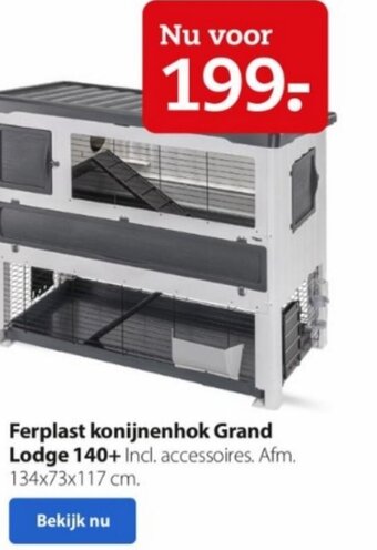 Boerenbond Ferplast konijnenhok grand lodge 140+ aanbieding