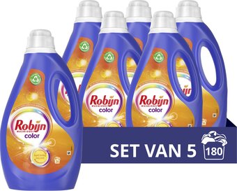 Bol.com Robijn color vloeibaar wasmiddel - 5 x 36 wasbeurten - voordeelverpakking aanbieding
