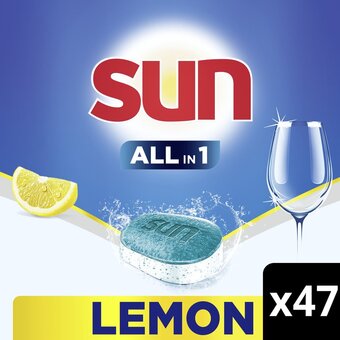 Bol.com Sun all-in 1 citroen vaatwastabletten 47 tabletten aanbieding