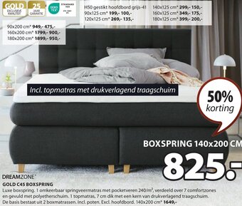 Jysk DREAMZONEⓇ GOLD C45 BOXSPRING 140x200 CM aanbieding