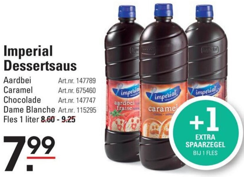 Imperial Dessertsaus 1 Liter aanbieding bij Sligro