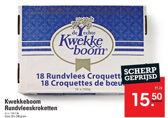 Sligro Kwekkeboom Rundvleeskroketten 100g aanbieding