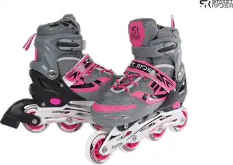 Bol.com Street rider inlineskates junior aluminium roze/grijs mt 35-38 aanbieding