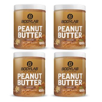 Bodylab 4 x 100% peanut butter 'crunchy' of 'smooth' aanbieding