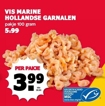 De Boerenschuur VIS MARINE HOLLANDSE GARNALEN pakje 100 gram aanbieding