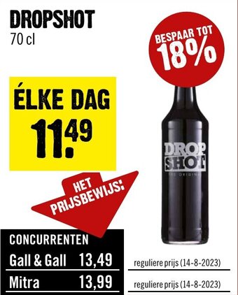Dirck 3 DROPSHOT 70 cl aanbieding