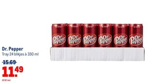 Makro Dr. Pepper Tray 24 blikjes à 330 ml aanbieding