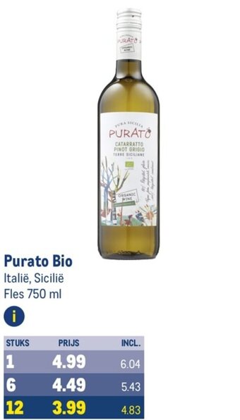 Makro Purato Bio  750ml aanbieding