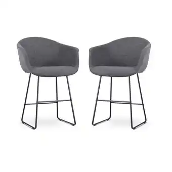 fonQ Nolon nino-otis barkruk donkergrijs - zwart onderstel - 65 cm - set aanbieding