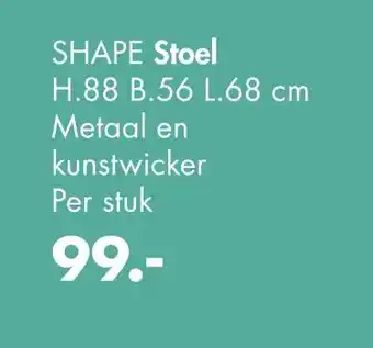 Casa SHAPE Stoel 88x56x68 cm aanbieding