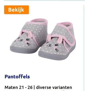 Action Pantoffels Maten 21 - 26 aanbieding