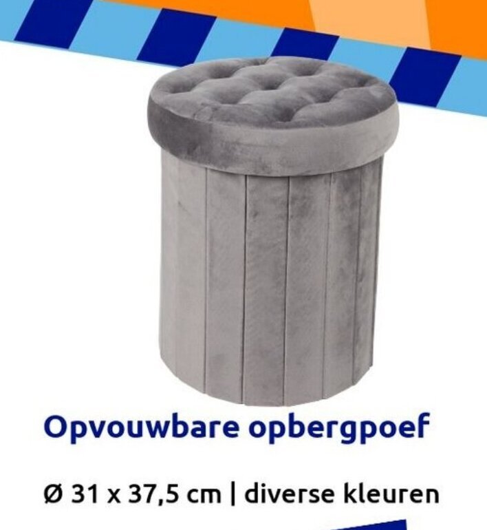 HOMCOM 47L opvouwbare opbergpoef, uiteinde van bedbank met houten poten