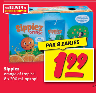 Nettorama Sippiez orange of tropical aanbieding