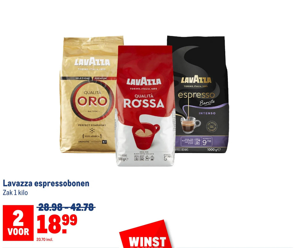 Lavazza espressobonen aanbieding bij Makro