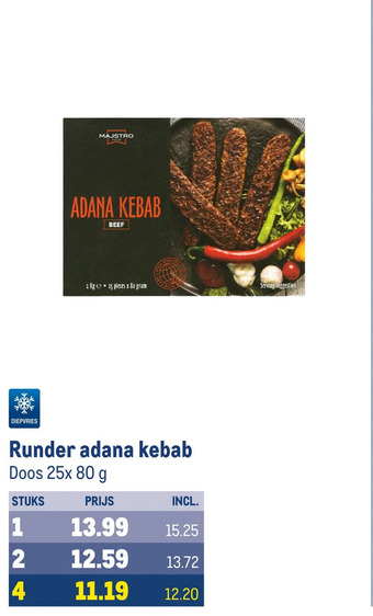 Makro Runder adana kebab aanbieding