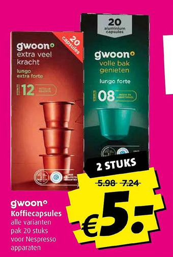Boni Gwoon koffiecapsules aanbieding