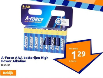 Action A-force aaa batterijen high power alkaline aanbieding