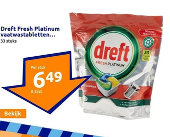 Action Dreft fresh platinum vaatwastabletten original aanbieding